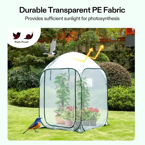 Miniatura 3 de VIVOSUN Invernadero portátil de 39 x 39 x 63 pulgadas, con cubierta de PVC y base desmontable, desplegable y plegable instantáneo, mini invernadero