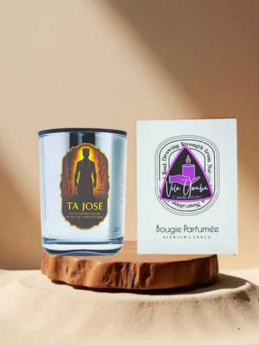 Miniatura 4 de Vela para Ta José, proteccion y poder espiritual. Vela de protección espiritual, cera de soja, aroma floral, cristal plateado