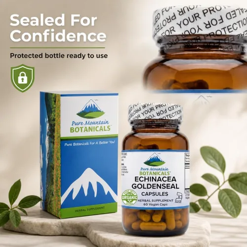 Miniatura 8 de Pure Mountain Botanicals Cápsulas de sello de oro de equinácea – 450 mg de complejo orgánico de raíz de equinácea y sello de oro – 90 cápsulas