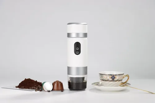 Miniatura 5 de Cafetera portátil KF-JN-03 con pantalla digital y presión de 20 bares, infusión caliente y fría, compatible con café molido y cápsulas, diseño