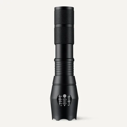 Miniatura 5 de Amazon Basics Linterna LED de mano, 200 linternas de alto lumen Enfoque de brillo ajustable, negro