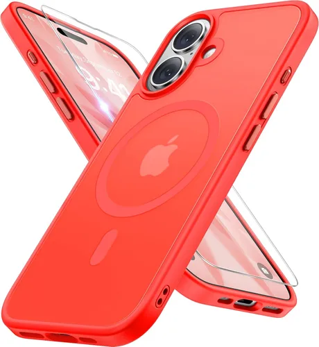 Miniatura 50 de Miracase Funda diseñada para iPhone SE 2022/SE 2020/7/8, funda multicolor de silicona a prueba de golpes (rojo)