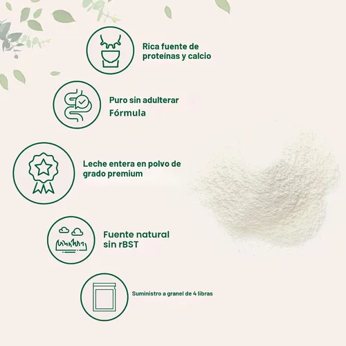 Miniatura 5 de Micro Ingredients Leche Entera en Polvo, 4 lb Criada en Pastos, sin rBST Pura y Rica en Proteínas Ideal para Hornear y Uso Diario Sin OGM
