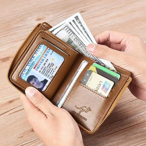 Miniatura 2 de Reshline - Cartera de bloqueo RFID para hombre Caqui Vintage