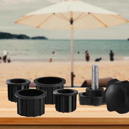 Miniatura 2 de 6 piezas de repuesto para base de paraguas, piezas de repuesto para base de sombrilla de patio, cubierta de enchufe para anillo de agujero de 6