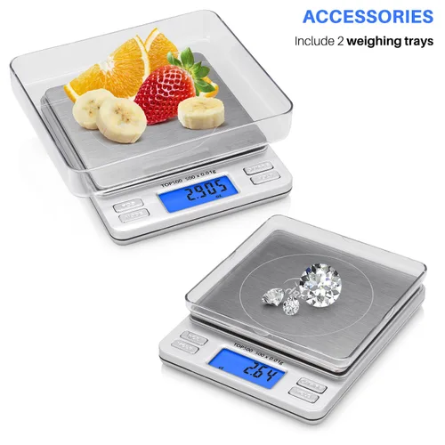 Miniatura 2 de Smart Weigh Báscula digital Pro de bolsillo 17.64 oz x 0.00 oz – 6 unidades: g, oz, gn, ozt, DWT, ct – Alta precisión para cocina, hierbas y joyas