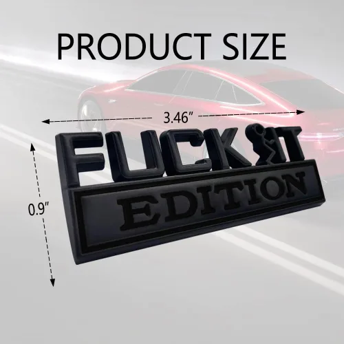 Miniatura 2 de Emblemas exteriores para coche, emblema 3D adhesivo de calcomanía, emblema Fuck-IT edición 3D, calcomanía para guardabarros de coche y camión, Negro
