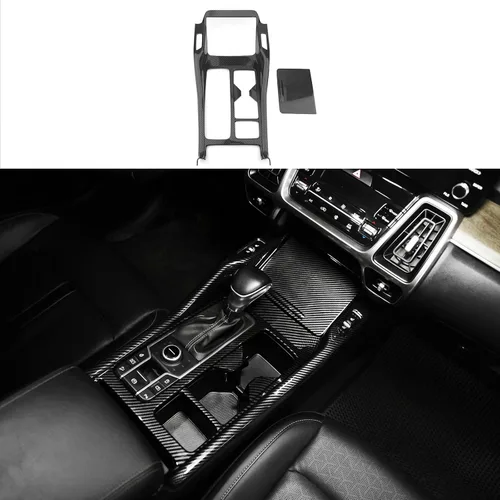 Miniatura 3 de YOUTOOCAR 2PCS Cubiertas de Panel de Palanca de Cambios Trim Compatibles con Kia Sorento 2021-2025 Accesorios (Patrón de Fibra de Carbono)