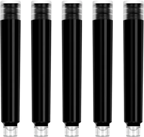 Miniatura 4 de BEILUNER Conjunto de cartuchos de tinta para pluma estilográfica color negro, paquete de 24 cartuchos de tinta de recambio, diámetro de orificio