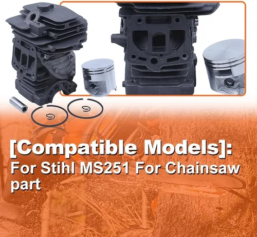 Miniatura 4 de 1143 020 1207, kit de cilindro de 1.732 in, para Stihl MS251 para pieza de motosierra