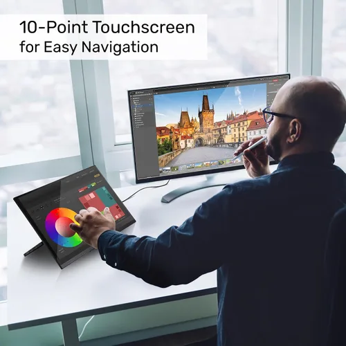 Miniatura 2 de SideTrak Solo Pro Monitor portátil con pantalla táctil de 15.8 pulgadas para laptop, pantalla dual FHD LED IPS, 10 puntos táctil, USB-C® y extensor