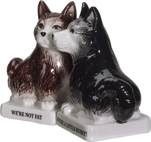 Miniatura 5 de Pacific Giftware were Not Fat Huskies - Juego de saleros y pimenteros de cerámica