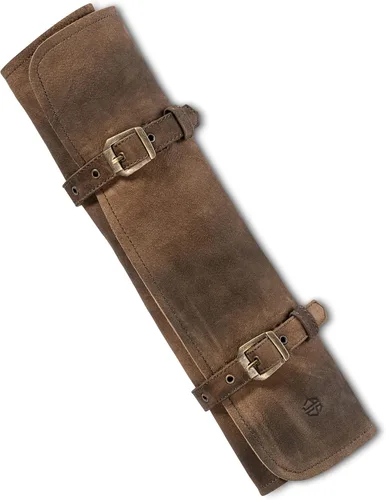 Miniatura 11 de Bolsa de rollo de cuchillos Cuero Genuino - Bolsa de cuchillos de chef 7 ranuras - Estuche de cuero para cuchillos Sam Marrón