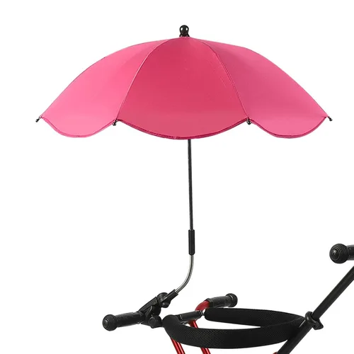 Miniatura 12 de Cochecito de bebé con abrazadera ajustable, sombrilla de protección para niños, paraguas con clip, sombrilla de 8 huesos para cochecito, silla