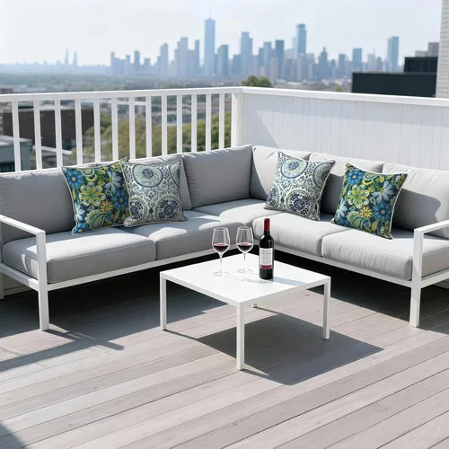 Miniatura 951 de Juego de 2 almohadas para exteriores de 16 x 16 pulgadas, repelentes al agua con interiores, para muebles de patio, hogar, jardín, geometría bohemia