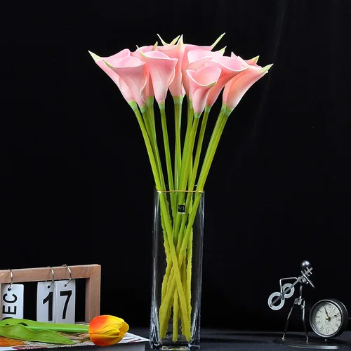 Miniatura 5 de 12 lirios artificiales de alcatraces de 20 pulgadas de largo para decoración del hogar, centros de mesa, boda, novia, ramo de bricolaje