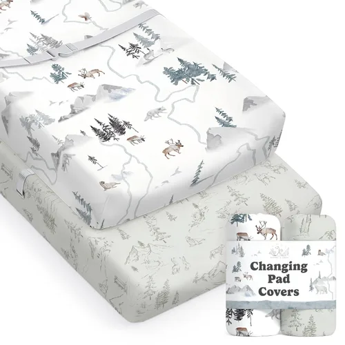 Miniatura 49 de Sábanas de cuna neutrales – Sábanas bajeras para cuna de bebé niña y niño – Paquete de 2 colchones estándar y niños pequeños – Mezcla de algodón