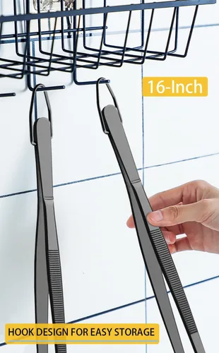 Miniatura 6 de JETKONG 2 Piezas Pinzas de Servir Resistentes de 16 Pulgadas, Pinzas Finas de Cocina Extra Largas Pinzas de Precisión para Cocina Grandes de Acero
