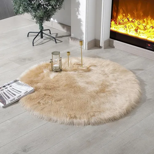 Miniatura 40 de linmopm Alfombra de piel sintética de pelo lanudo esponjoso negro de 2x6 pies para dormitorio, cabecera de la cama, suelo, sala de estar, cojín