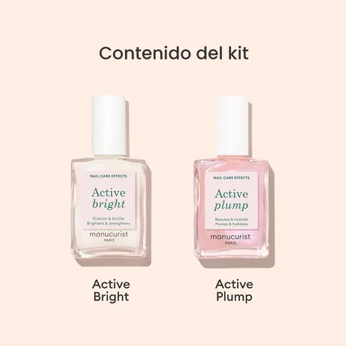 Miniatura 4 de Manucurist Active Icons Duo - Juego de esmaltes de uñas Active Bright, Active Plump - Fortalecedor de uñas, esmalte iluminador y cuidado, regalos