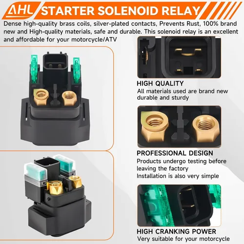 Miniatura 6 de AHL Relé solenoide de arranque para Suzuki LT-Z250 LTZ250 Quadsport 2004-2009 ATV / LTF250 LT-F250 Quad Runner Ozark 2003-2009 ATV