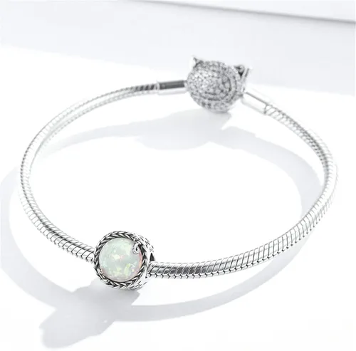 Miniatura 3 de BISAER Pulsera contra el mal de ojo de plata de ley 925, abalorios de cristal azul, dije de mano Hamsa para pulsera Pandora
