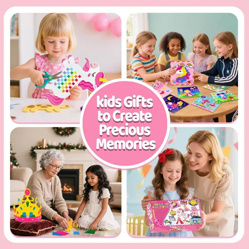 Miniatura 6 de 7july Caja de manualidades de unicornio, 12 divertidas artes y manualidades para niños de 4 a 8 años, juguetes creativos educativos, proyectos