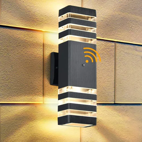 Miniatura 14 de DASTOR Lámpara de pared para exteriores del anochecer al amanecer, luz blanca cálida de 3000 K hacia arriba y hacia abajo, aplique de pared al aire