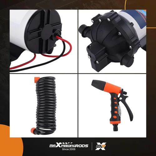 Miniatura 5 de maXpeedingrods Sistema de bomba de agua de 70 PSI, bomba de diafragma de bomba de agua de 12 V/24 V, 5.5 GPM, para caravana, barco, marino