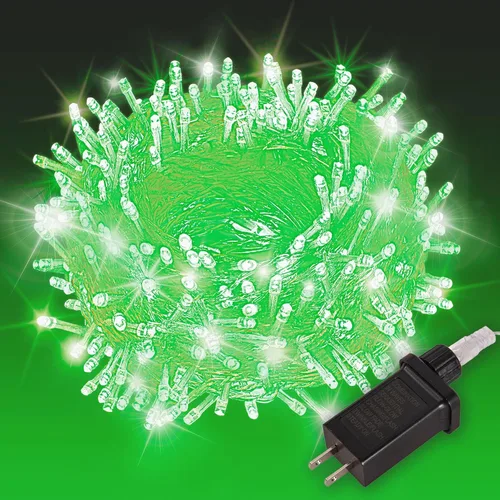 Miniatura 11 de Etinga Guirnalda de 100 luces LED rojas de 33 pies, luces de hadas enchufables con 8 modos de iluminación, luces decorativas impermeables