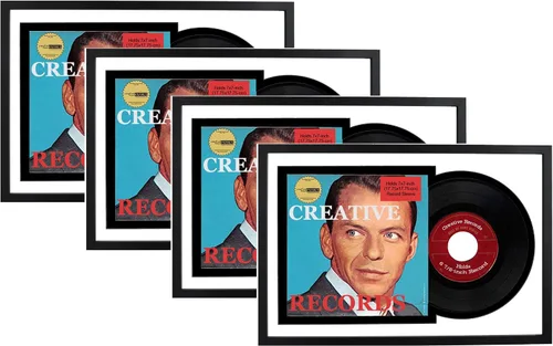 Miniatura 14 de Creative Picture Frames Marco de disco individual de vinilo de 7 pulgadas con doble paspartú negro y negro de 6 7/8 pulgadas y cubierta de 7 x 7