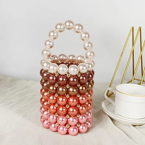 Miniatura 3 de Bolso bandolera de mano multicolor con cuentas de mano para mujer