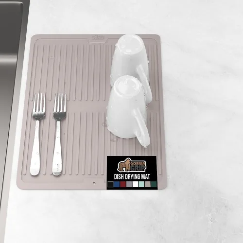 Miniatura 52 de GORILLA GRIP Tapete de microfibra ultra absorbente de agua, malla gruesa de secado rápido, almohadilla antideslizante para platos de fregadero