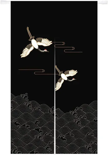 Miniatura 7 de Ofat Home Cortina Japonesa Noren para Entrada Tapiz, Artística La Obra Maestra Flor de Albaricoque Almendra Cocina Dormitorio Baño Divisor de Puerta