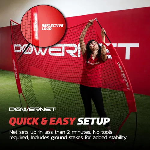 Miniatura 6 de PowerNet 7x7 FT Pitch-Thru Protection Pitching Screen for Softball, 49 Sq Ft Barrier Net Only or Net + Frame, Portable Pitching & Batting Practice