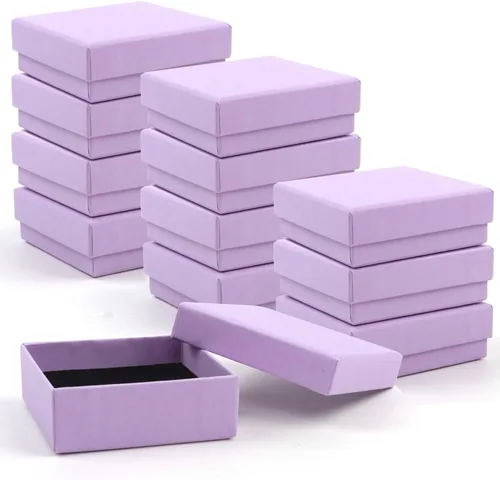 Miniatura 29 de Caja de regalo, caja de regalo, caja de regalo, 12 cajas de regalo cuadradas de cartón para joyas, caja de regalo de papel de cartón relleno