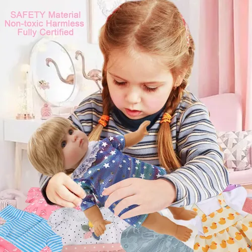 Miniatura 7 de Regalo de ropa y accesorios para muñecas: 8 piezas de ropa de muñeca Alive-Baby para muñecas de 12 pulgadas, 6 juegos completos de ropa de vestidos
