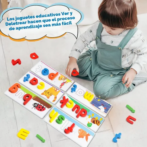 Miniatura 4 de Juguetes educativos de aprendizaje para niños y niñas de 2, 3, 4, 5, 6 años, juego de letras a juego con tarjetas del alfabeto para niños, juguete