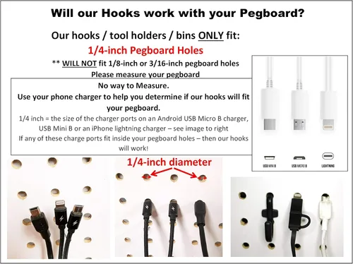 Miniatura 9 de JSP Manufacturing Ganchos de plástico blanco para garaje/herramientas/almacenamiento/organización/joyería/manualidades - 2 pulgadas, 4 pulgadas o 6