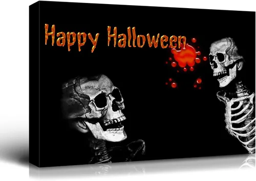 Miniatura 42 de Denozer - Pintura artística de pared de Halloween, impresión artística sobre lienzo para dormitorio, sala de estar, decoración de pared del hogar