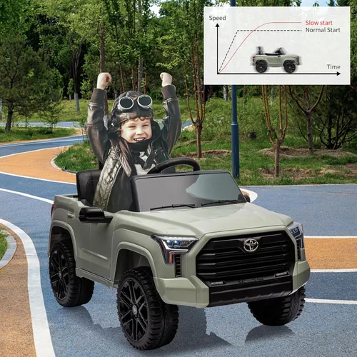 Miniatura 5 de Camión de Juguete, Toyota Tundra con Licencia de 12V Camión de Juguete con Control Remoto, Auto Eléctrico a Batería con Ruedas Resistentes al