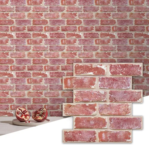 Miniatura 14 de Commomy 10 piezas de paneles de pared de ladrillo sintético 3D de 11.8"X11.8", azulejos de ladrillo de PVC de tamaño pequeño para despegar y pegar