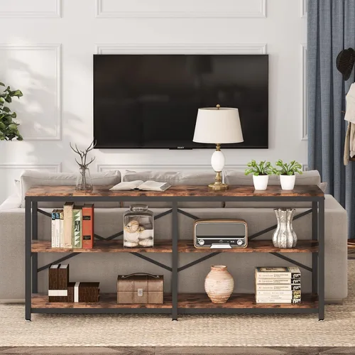 Miniatura 3 de Tribesigns Mesa Consola Extra Larga de 70.9 Pulgadas, Mesa de Sofá Moderna Mesa Detrás del Sofá con Estantes de Almacenamiento, Mesa Industrial de 3