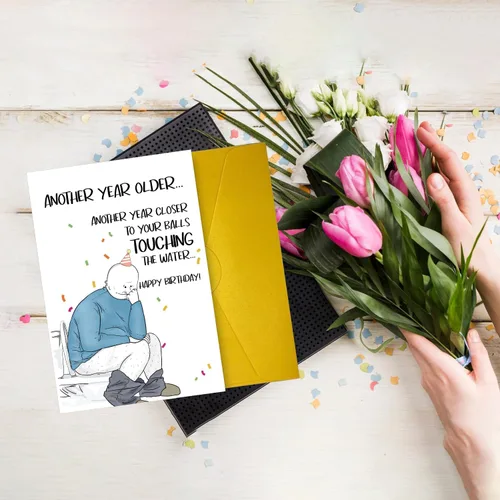 Miniatura 4 de COLINHELIN Tarjeta de cumpleaños divertida de regalo para esposo, papá, abuelo, humor, 40°, 50°, 60°, 70°, tarjeta de cumpleaños de edad avanzada