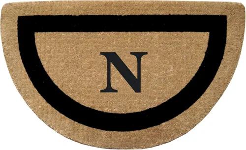Miniatura 30 de Tapete de fibra de coco natural, para puerta de entrada, rectangular, resistente, para patio, atrapador de suciedad antideslizante, decoración