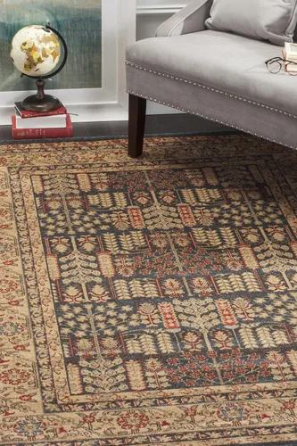 Miniatura 16 de SAFAVIEH Mahal Collection - Alfombra decorativa, 2.2 x 4 pies, azul marino y natural, diseño oriental tradicional, no desprende pelusa y de fácil