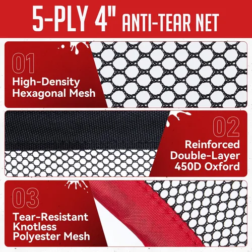 Miniatura 6 de ZEALFEEL Red de portería de fútbol, red de portería de 3,6 x 1,8 m con 5 zonas de puntuación para práctica de tiro y portería, malla antidesgarro, 3