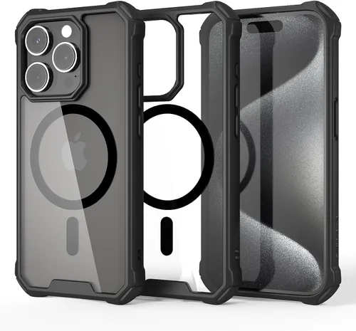 Miniatura 12 de RAPTIC Funda magnética Air para iPhone 15, funda protectora transparente a prueba de golpes, grado militar probada para caídas de 10 pies, funda