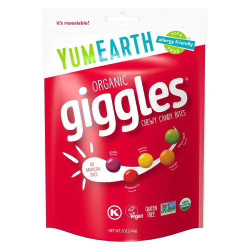 Miniatura 21 de YumEarth Organic Giggles - Caramelos masticables aptos para alérgicos (los 9 mejores gratis), sin colorantes artificiales, sin OMG, sin gluten