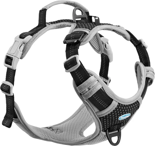Miniatura 12 de ThinkPet Arnés deportivo transpirable, antitirones para perro, con asa, arnés reflectante y ajustable para perros medianos o grandes, clip trasero